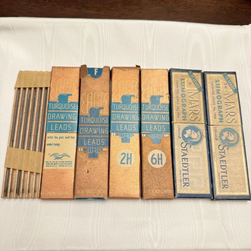 Vintage Eagle Turquoise & Mars Lumograph Drawing Lead Refills